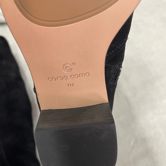 Black Suede Knee High Riding Boots Size 7 Women's - Picture 8 of 13